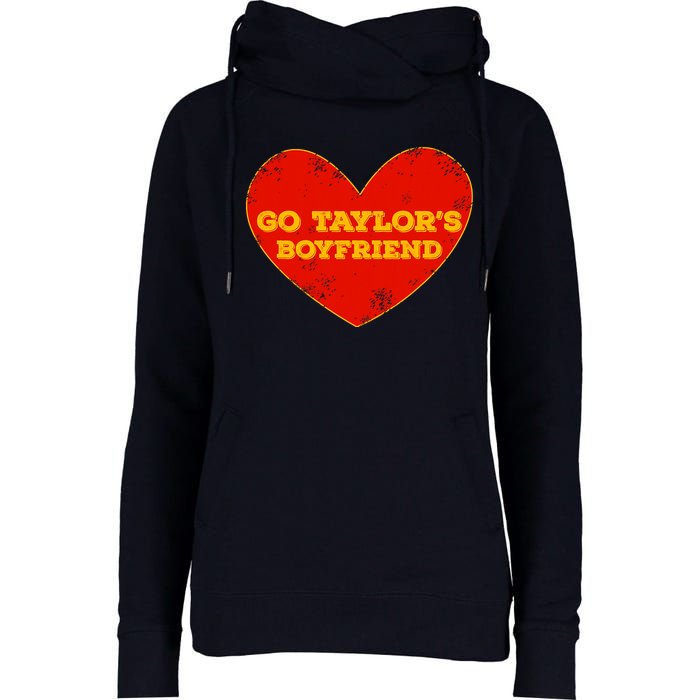 Go Taylor’S Boyfriend Red Heart Funny Here For Taylor Thing Womens Funnel Neck Pullover Hood