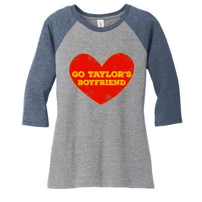 Go Taylor’S Boyfriend Red Heart Funny Here For Taylor Thing Women's Tri-Blend 3/4-Sleeve Raglan Shirt