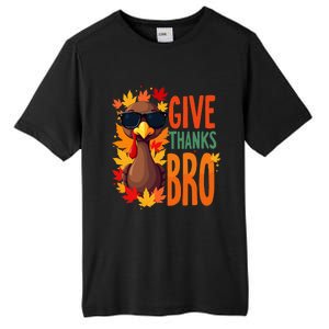 Give Thanks Bro Cute Turkey Thankful Thanksgiving Tall Fusion ChromaSoft Performance T-Shirt