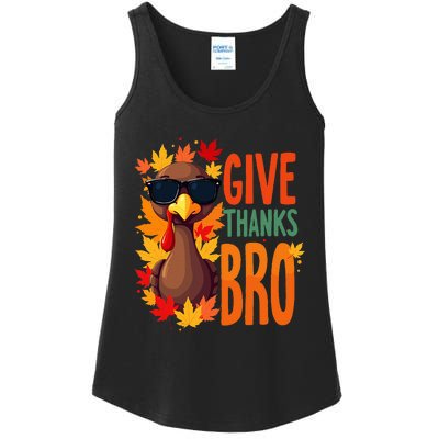 Give Thanks Bro Cute Turkey Thankful Thanksgiving Ladies Essential Tank