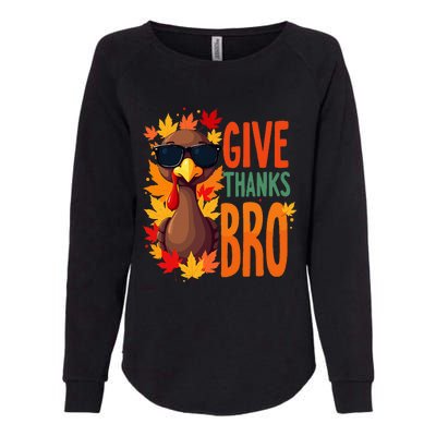 Give Thanks Bro Cute Turkey Thankful Thanksgiving Womens California Wash Sweatshirt