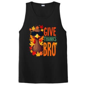 Give Thanks Bro Cute Turkey Thankful Thanksgiving PosiCharge Competitor Tank