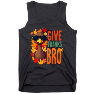 Give Thanks Bro Cute Turkey Thankful Thanksgiving Tank Top