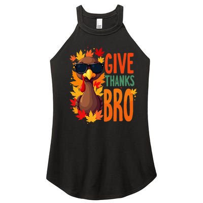 Give Thanks Bro Cute Turkey Thankful Thanksgiving Women's Perfect Tri Rocker Tank