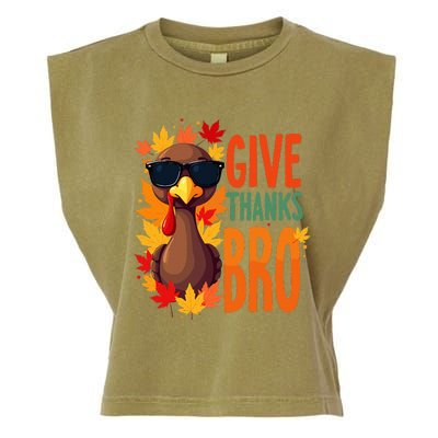 Give Thanks Bro Cute Turkey Thankful Thanksgiving Garment-Dyed Women's Muscle Tee