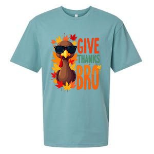 Give Thanks Bro Cute Turkey Thankful Thanksgiving Sueded Cloud Jersey T-Shirt