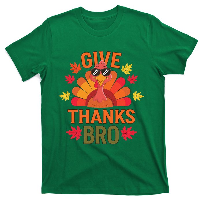 Give Thank Bro Thanksgiving Funny Turkey Thankful Day Fun T-Shirt