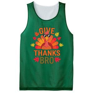 Give Thank Bro Thanksgiving Funny Turkey Thankful Day Fun Mesh Reversible Basketball Jersey Tank