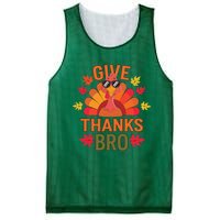 Give Thank Bro Thanksgiving Funny Turkey Thankful Day Fun Mesh Reversible Basketball Jersey Tank