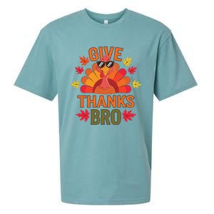 Give Thank Bro Thanksgiving Funny Turkey Thankful Day Fun Sueded Cloud Jersey T-Shirt