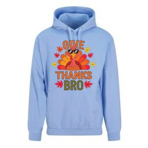 Give Thank Bro Thanksgiving Funny Turkey Thankful Day Fun Unisex Surf Hoodie