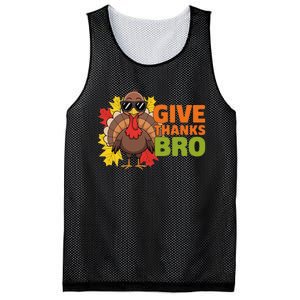 Give Thanks Bro Cute Turkey Thankful Thanksgiving Mesh Reversible Basketball Jersey Tank