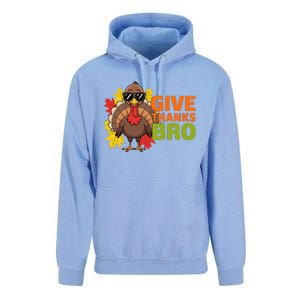 Give Thanks Bro Cute Turkey Thankful Thanksgiving Unisex Surf Hoodie