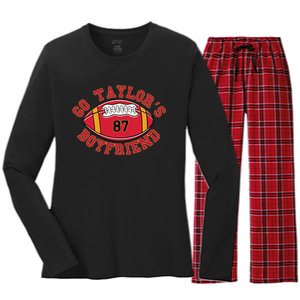 Go Taylors Boyfriend Sweatshirt Kansas City Women's Long Sleeve Flannel Pajama Set 