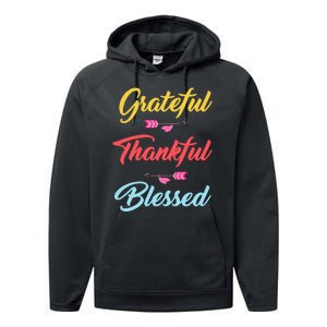 Grateful Thankful Blessed Performance Fleece Hoodie