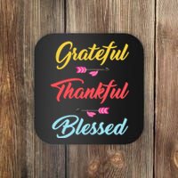 Grateful Thankful Blessed Coaster