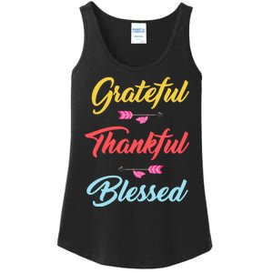 Grateful Thankful Blessed Ladies Essential Tank