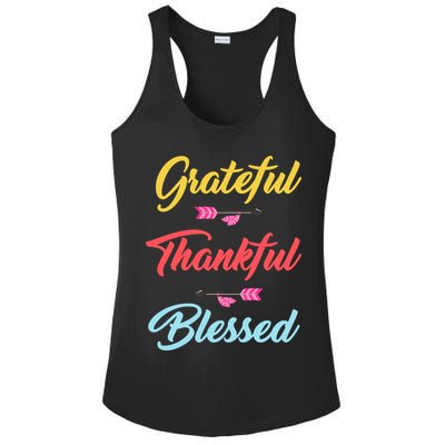 Grateful Thankful Blessed Ladies PosiCharge Competitor Racerback Tank