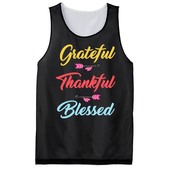 Grateful Thankful Blessed Mesh Reversible Basketball Jersey Tank