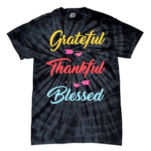 Grateful Thankful Blessed Tie-Dye T-Shirt