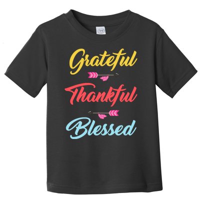 Grateful Thankful Blessed Toddler T-Shirt