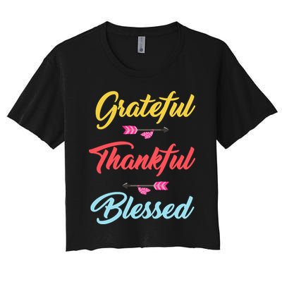 Grateful Thankful Blessed Crop Top