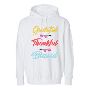 Grateful Thankful Blessed Garment-Dyed Fleece Hoodie