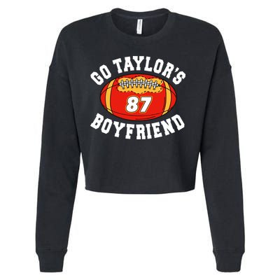 Go TaylorS Boyfriend I Just Here For Travis Cropped Pullover Crew
