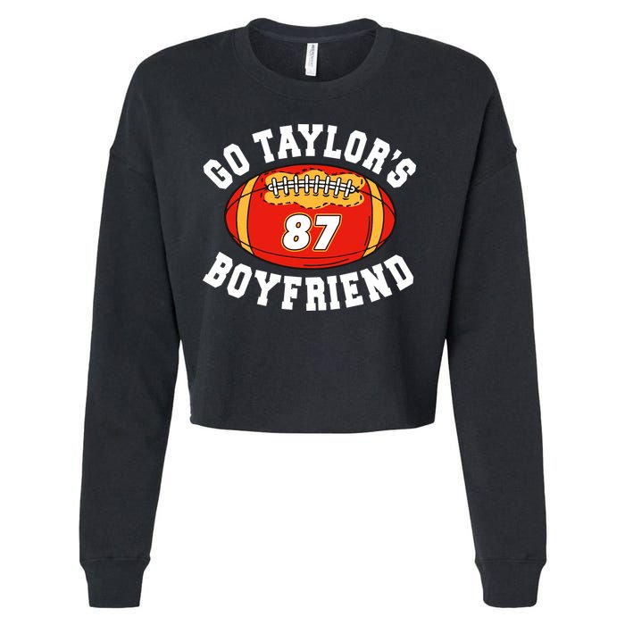 Go TaylorS Boyfriend I Just Here For Travis Cropped Pullover Crew