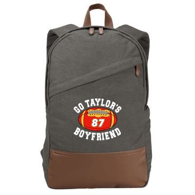 Go TaylorS Boyfriend I Just Here For Travis Cotton Canvas Backpack