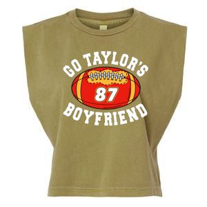 Go TaylorS Boyfriend I Just Here For Travis Garment-Dyed Women's Muscle Tee