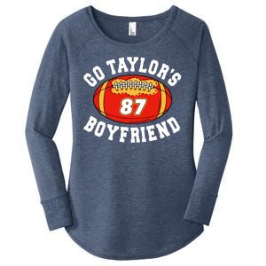 Go TaylorS Boyfriend I Just Here For Travis Women's Perfect Tri Tunic Long Sleeve Shirt