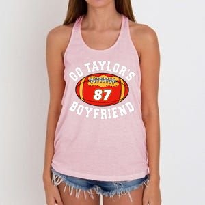 Go TaylorS Boyfriend I Just Here For Travis Women's Knotted Racerback Tank