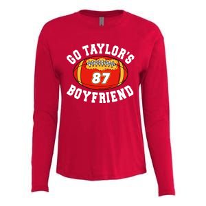 Go TaylorS Boyfriend I Just Here For Travis Womens Cotton Relaxed Long Sleeve T-Shirt