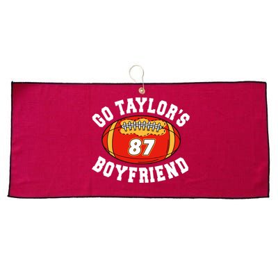 Go TaylorS Boyfriend I Just Here For Travis Large Microfiber Waffle Golf Towel