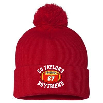 Go TaylorS Boyfriend I Just Here For Travis Pom Pom 12in Knit Beanie