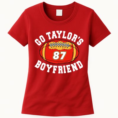 Go TaylorS Boyfriend I Just Here For Travis Womens T-Shirt