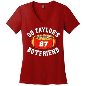 Go TaylorS Boyfriend I Just Here For Travis Women's V-Neck T-Shirt