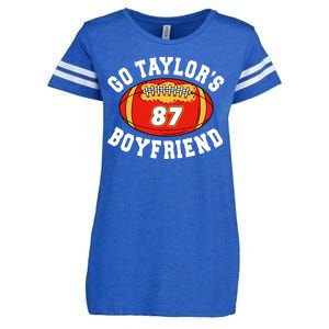 Go TaylorS Boyfriend I Just Here For Travis Enza Ladies Jersey Football T-Shirt