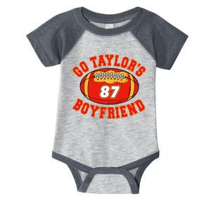 Go TaylorS Boyfriend I Just Here For Kelce Infant Baby Jersey Bodysuit