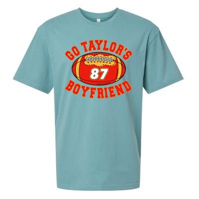 Go TaylorS Boyfriend I Just Here For Kelce Sueded Cloud Jersey T-Shirt