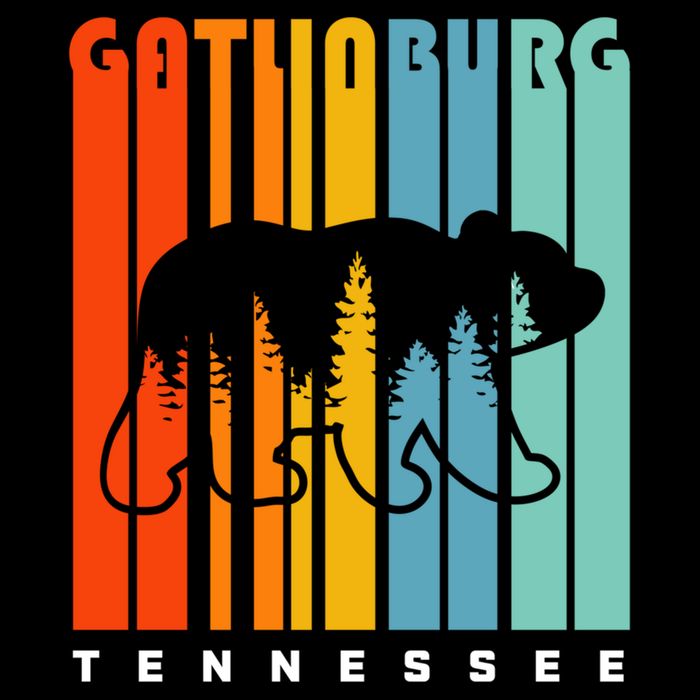 Gatlinburg Tennessee Bear Great Smoky Mountains Hiking Retro Gift Flat Bill Trucker Hat
