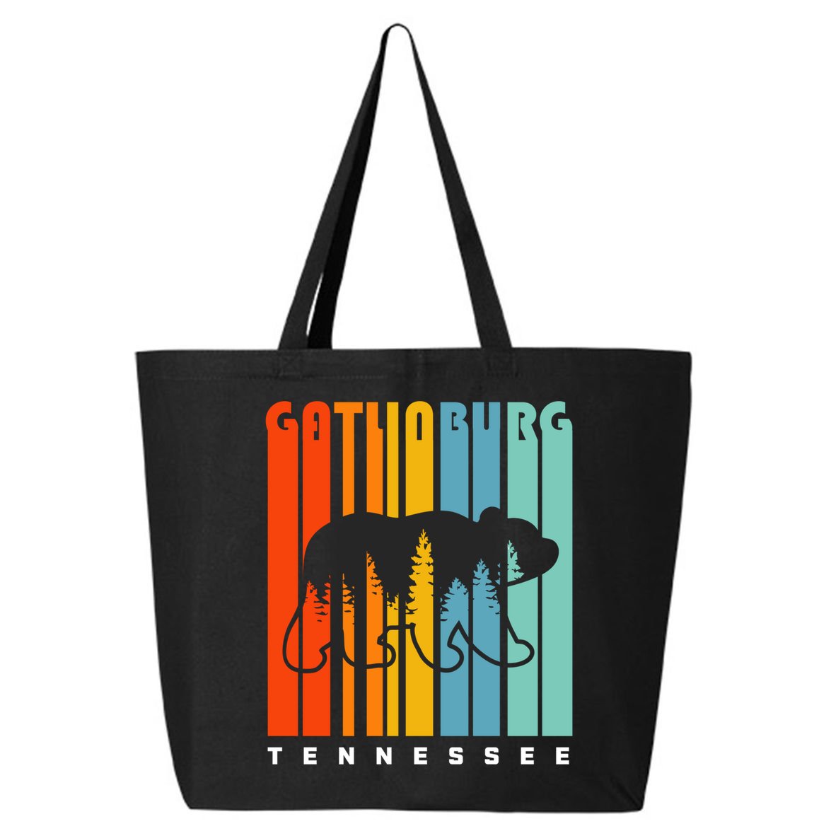 Gatlinburg Tennessee Bear Great Smoky Mountains Hiking Retro Gift 25L Jumbo Tote