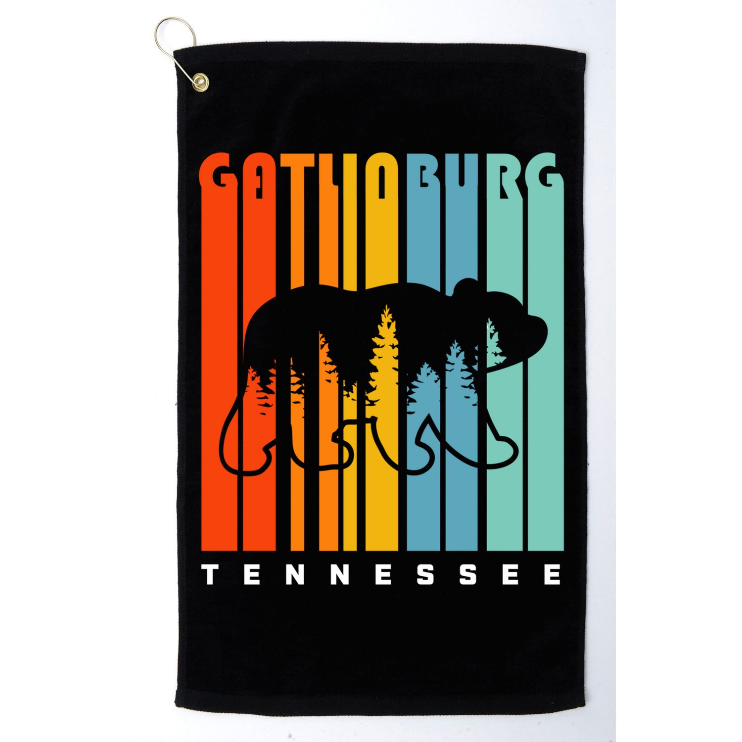 Gatlinburg Tennessee Bear Great Smoky Mountains Hiking Retro Gift Golf Towel