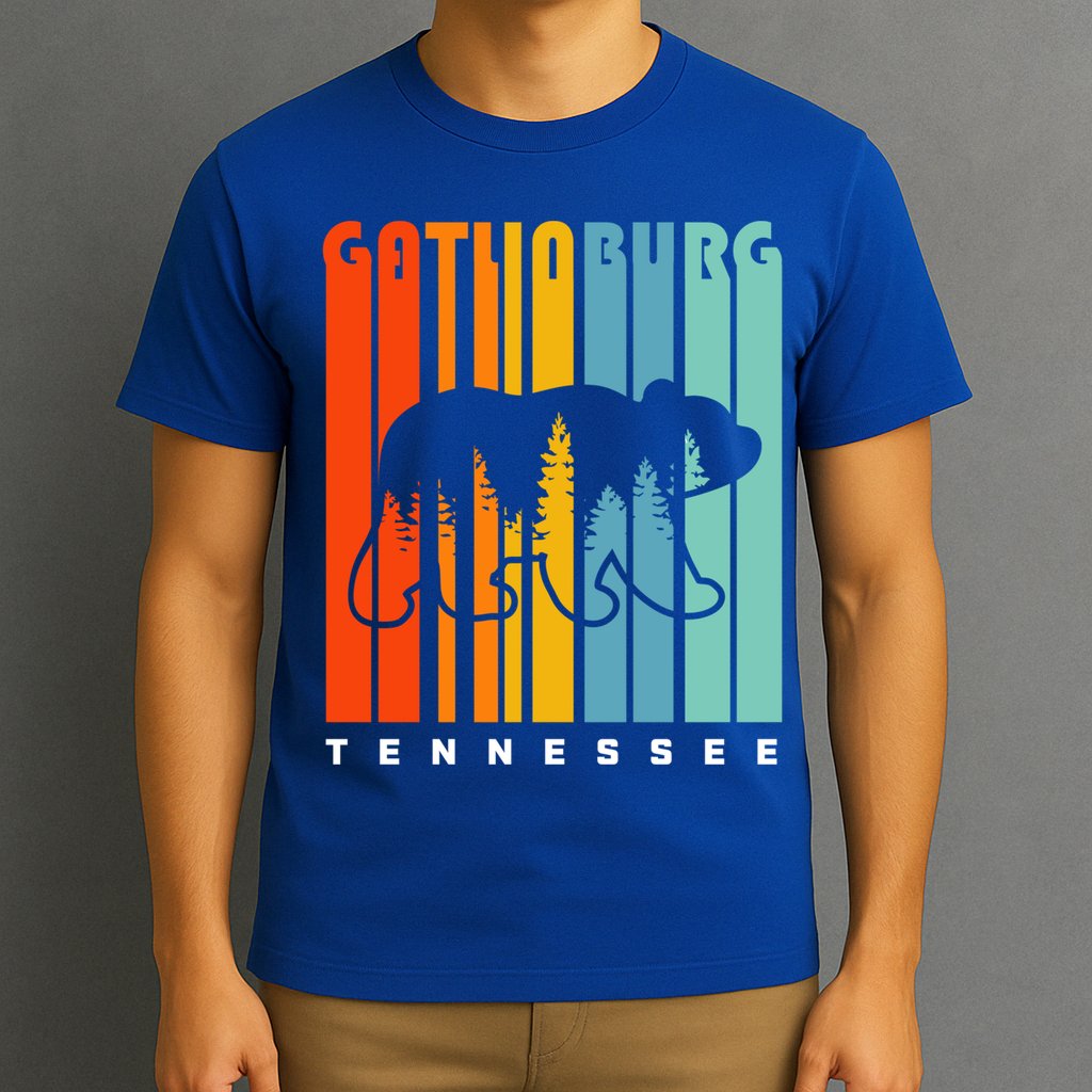 Gatlinburg Tennessee Bear Great Smoky Mountains Hiking Retro Gift T-Shirt