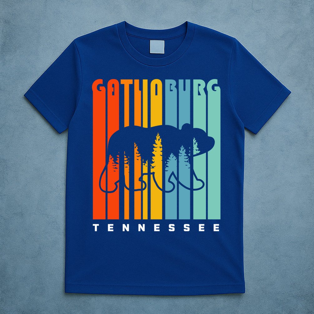 Gatlinburg Tennessee Bear Great Smoky Mountains Hiking Retro Gift T-Shirt