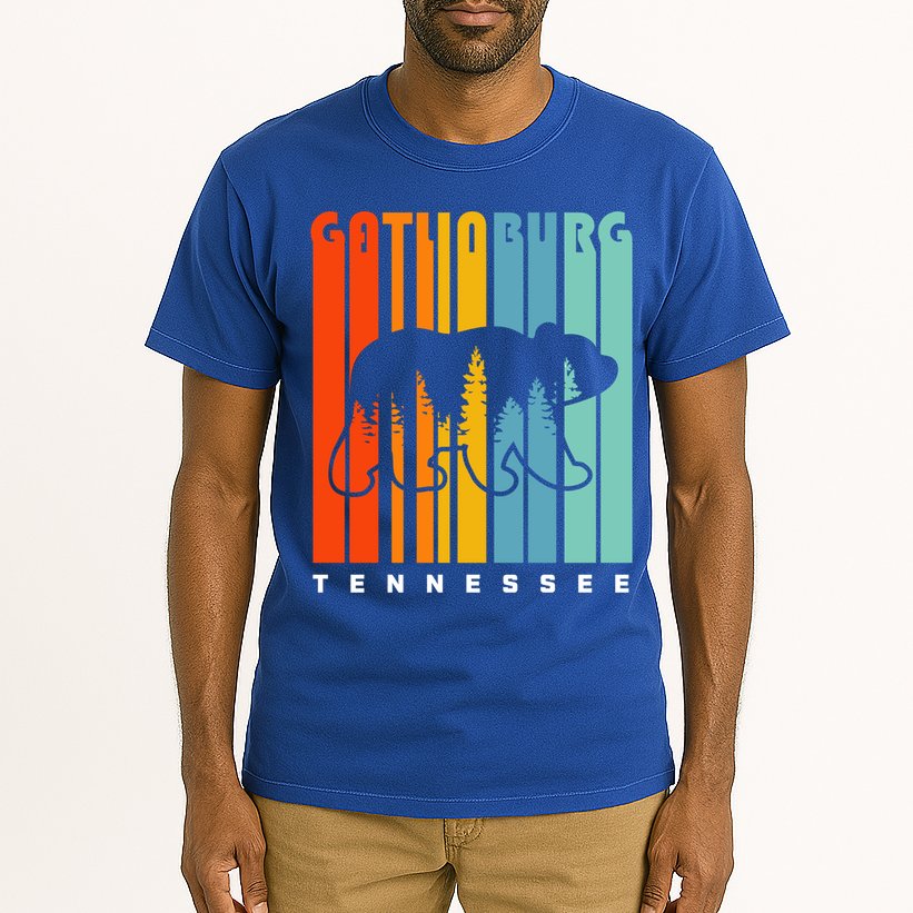 Gatlinburg Tennessee Bear Great Smoky Mountains Hiking Retro Gift Tall T-Shirt
