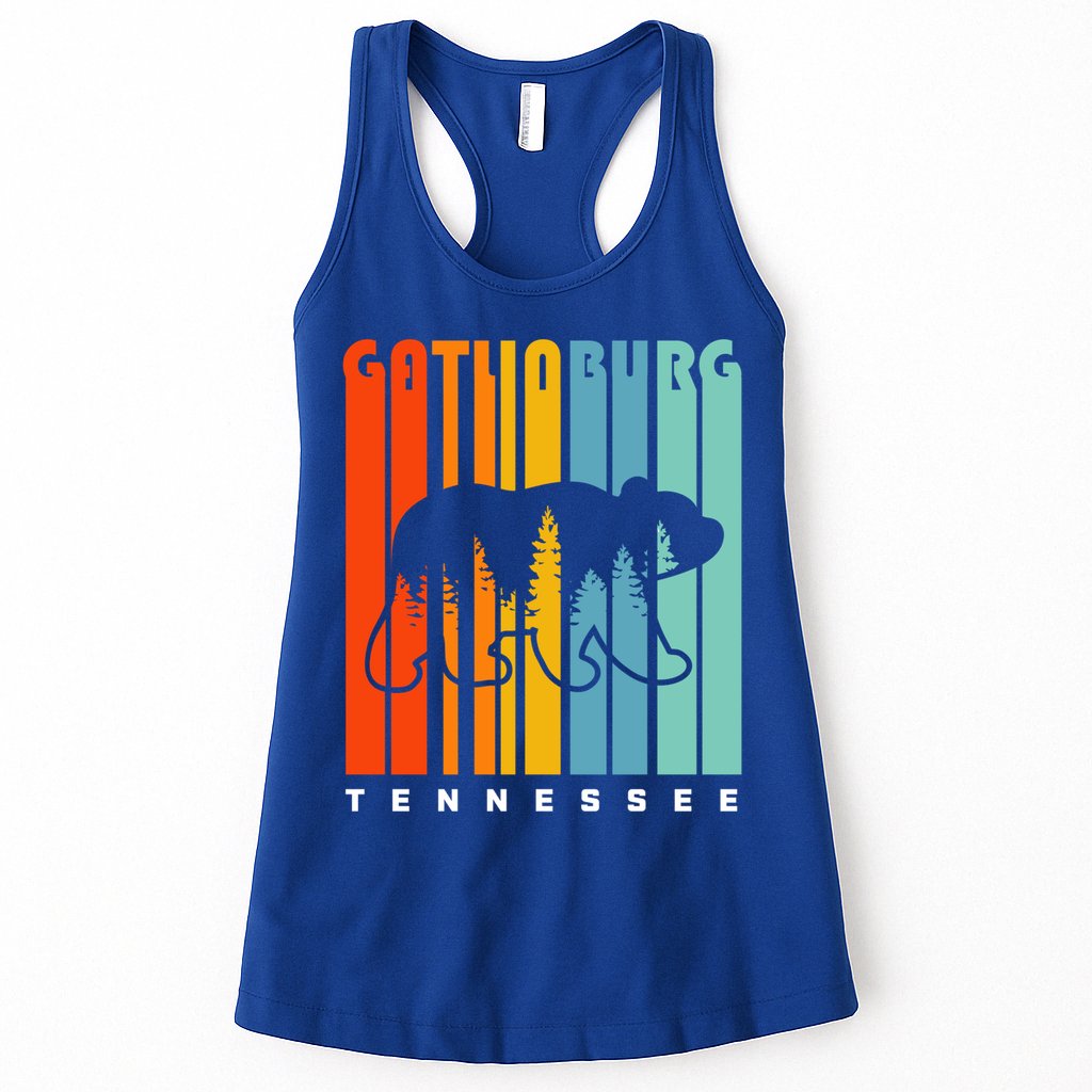 Gatlinburg Tennessee Bear Great Smoky Mountains Hiking Retro Gift Womens Tank Top