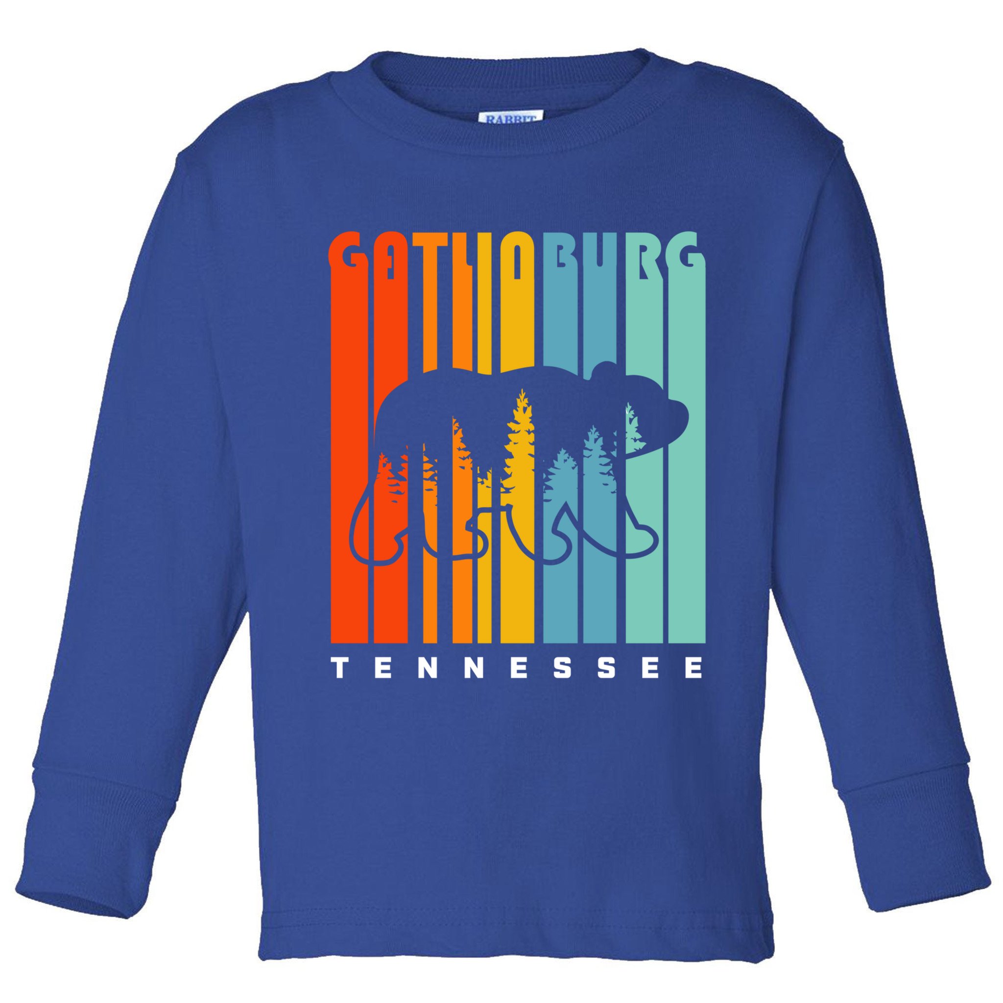 Gatlinburg Tennessee Bear Great Smoky Mountains Hiking Retro Gift Toddler Long Sleeve Shirt