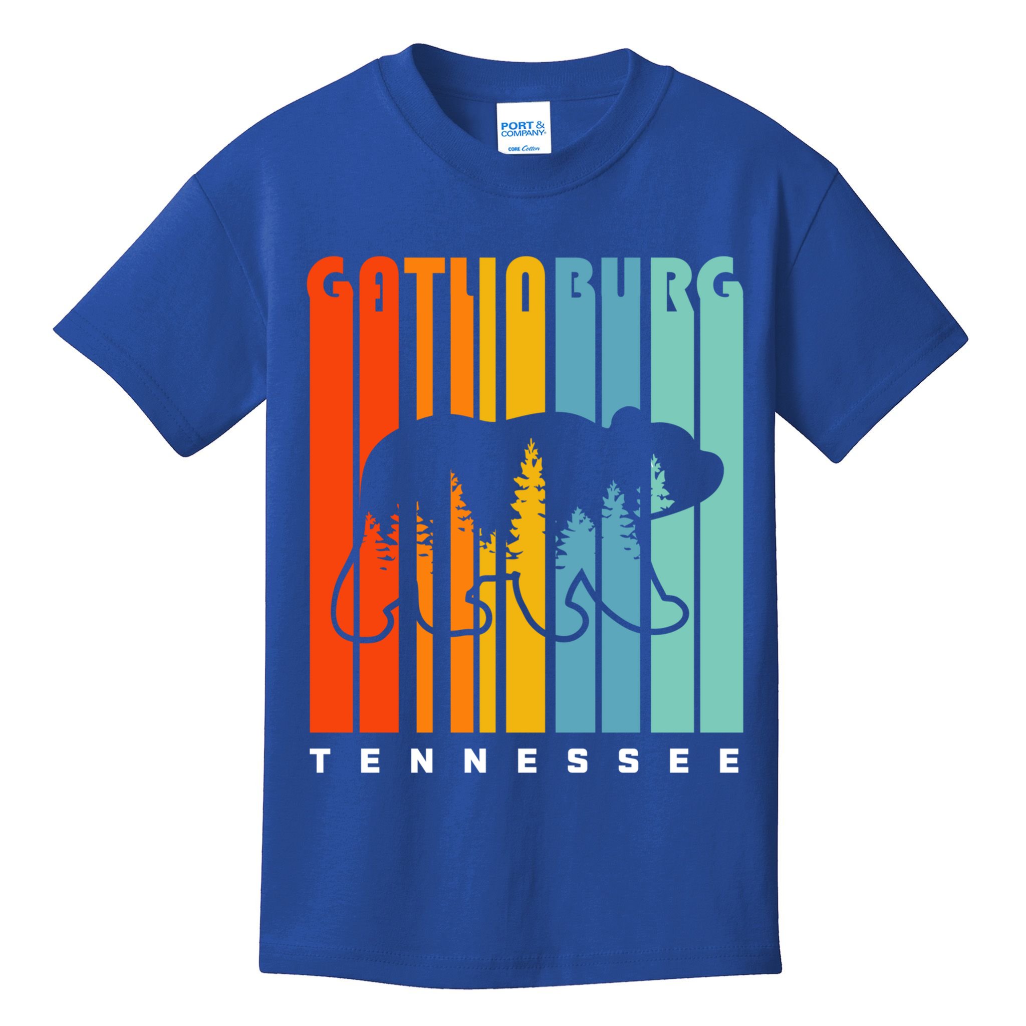 Gatlinburg Tennessee Bear Great Smoky Mountains Hiking Retro Gift Kids T-Shirt